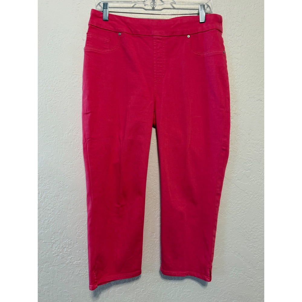 Chicos Pink Pull On Capri Pants Size 0.5 US 6 Cropped Stretch Trousers